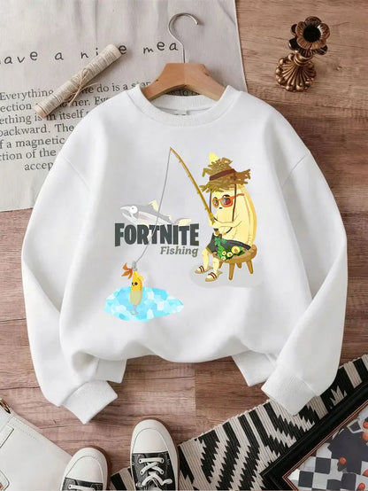 New Fortnite Kids Sweatshirts Cartoon Game Character Printed Hoodie Autumn Casual Children’s Tops Winter Baby Boys Clothing