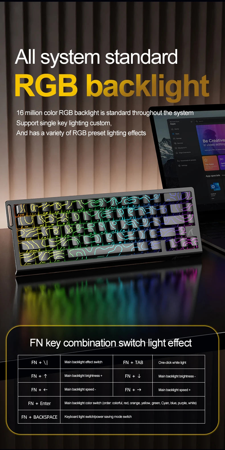 ATTACK SHARK X68HE Magnetic Keyboard Red Wired Mechanical for Pro Gaming 0.01mm Rapid Trigger 8000Hz SOCD/Rs 0.125ms 128K Rate