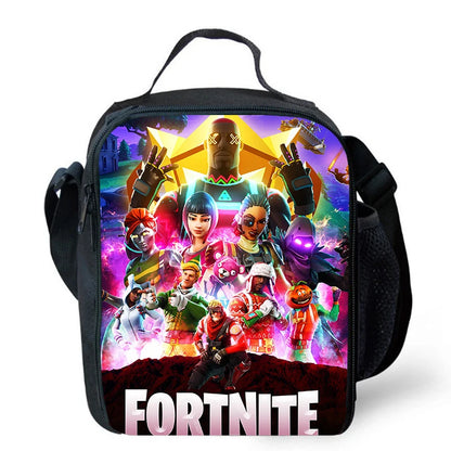Cute Cartoon Lunch Bag Insulated Thermal Food Container Leakproof Reusable Fortnite Lunch Cooler Bag for Kids Student