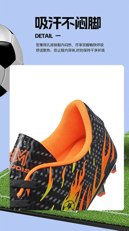 Men Professional Football Boots Cleats Boys Soccer Shoes Ankle Support Cleats Youth Outdoor Match Training Sneakers Non-slip.