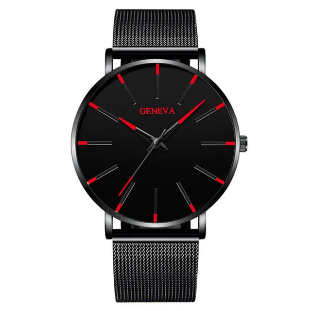 Fashion Mens Watches Top Brand Luxury Quartz Watch Men Casual Slim Mesh Steel Waterproof Sport Watch Relogio Masculino