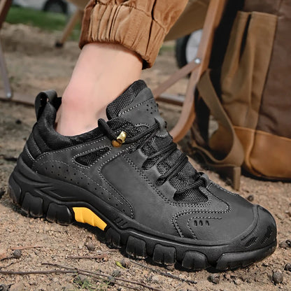 HIKEUP Comode scarpe da trekking da uomo, scarpe da uomo impermeabili con suola in gomma, scarpe da escursionismo resistenti all’usura e antiscivolo