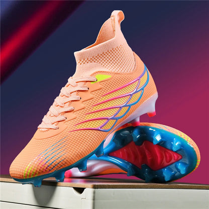 Superfly FG Football Boots Outdoor Soccer Cleats Black Shoes Soft Sport Professional Shoes Breathable Comfortable Boots Plus Size