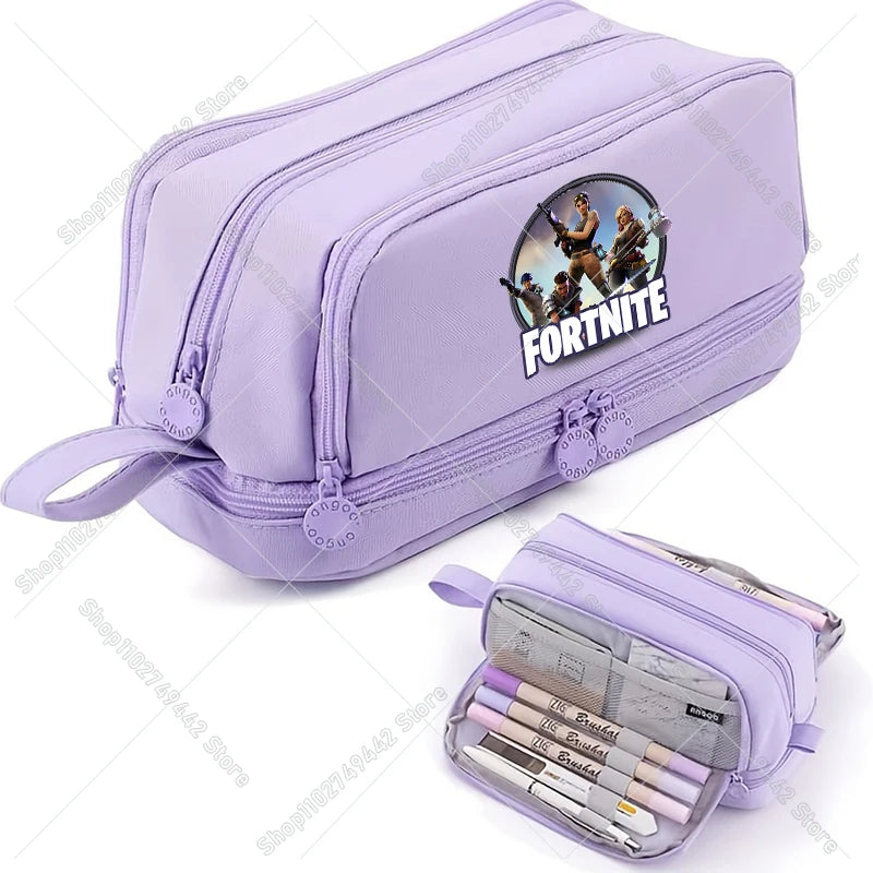 Game Anime Fortnites Student Pencil Case Cute Boy Girl Pencil Bag High-capacity Pencilcase Nylon Pen Case School Kids Stationery