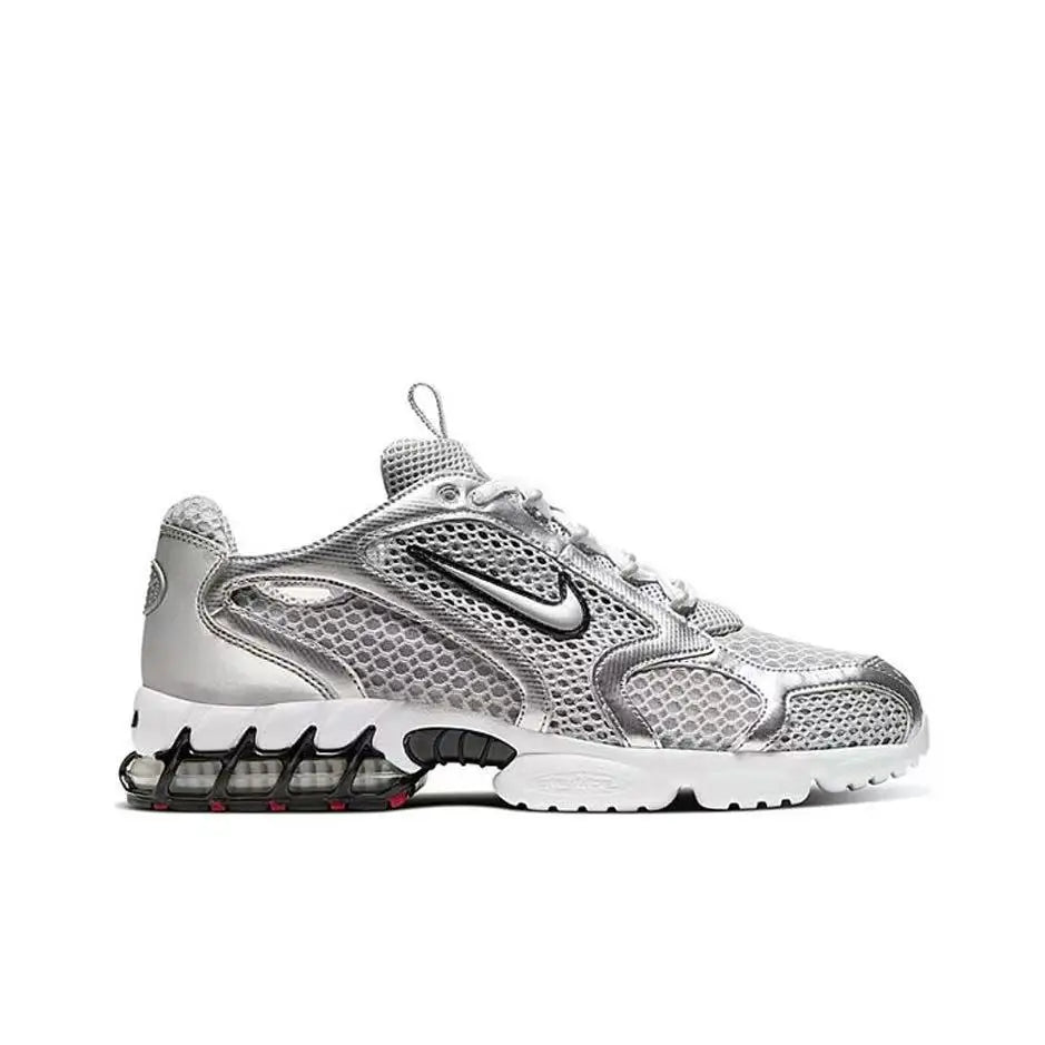 Nike Air Zoom Spiridon Cage 2 Scarpe casual unisex basse Abbigliamento sportivo Grigio e rosso Resistenti all'usura Calzature lifestyle CJ1288-600