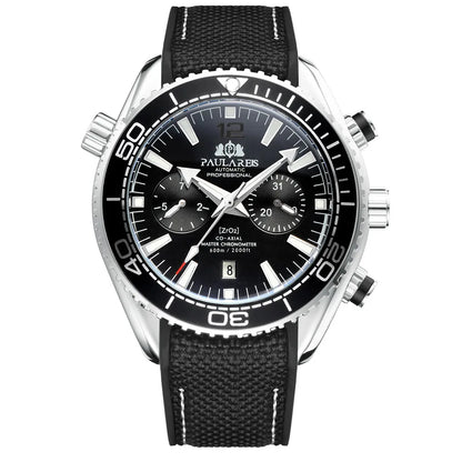 Classic Luxury Men Automatic Watch Multifunction Mechanical Wristwatch Rubber Strap Waterproof Week Date Watches Reloj Hombre