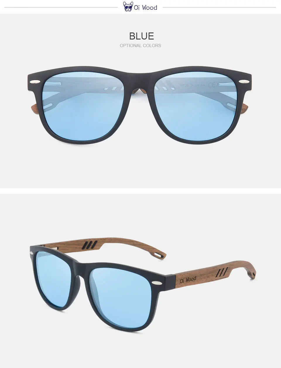 Oi Wood Sunglasses Polarized Black Walnut Wood Sunglasses for Man Polarized High Quality Sun Glasses Men UV400 Eyewear