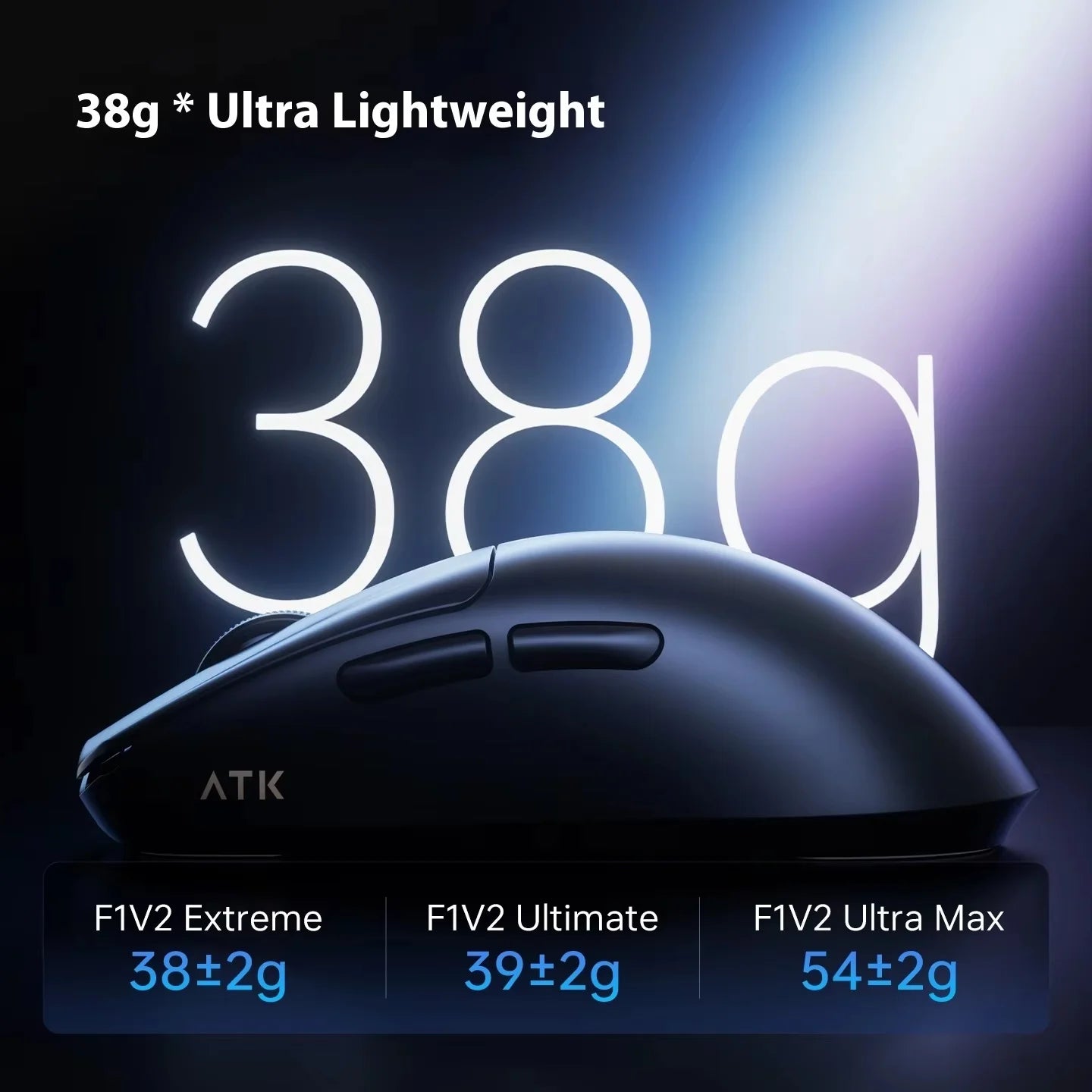 Mouse da gaming ATK F1 V2 Ultra MAX wireless tri-mode PAW3950 doppio 8k leggero ergonomico per esport, accessorio PC personalizzato