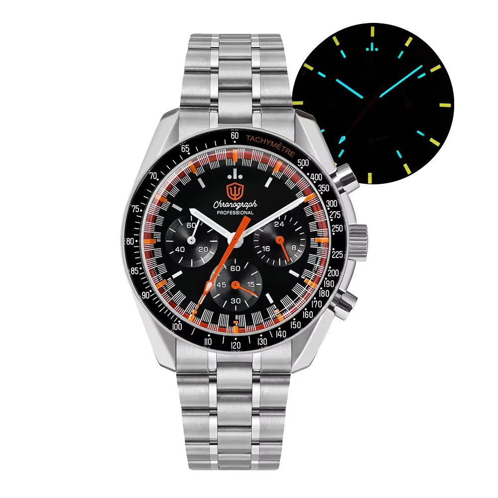 Watchdives New Wd1863 Quartz Men's Watch VK63 Chronograph Bubble Sapphire Waterproof 39Mm Steel Top Brand Luxury Business Watch