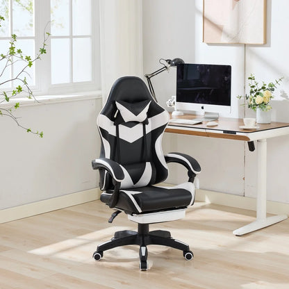 Ergonomic Gaming Chair 360° Reclining Office Chair with Footrest, Adjustable Height Racing Chair with Lumbar Support and Headrest