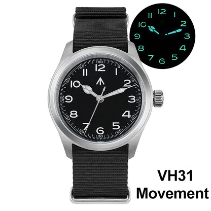 Militado ML08 Quartz Watch VH31/Ronda 515 Quartz Movement Vintage Watch Double Domed Sapphire Crystal BGW9 Luminous Men's Watch