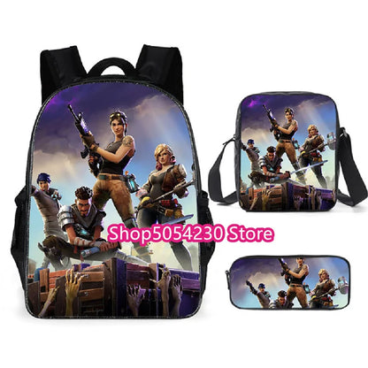 Fortnited 3-teiliges Rucksack-Set für Jungen – Victory Game, 16 Zoll, wasserabweisender Vorschul-Rucksack, cooler Grundschulrucksack