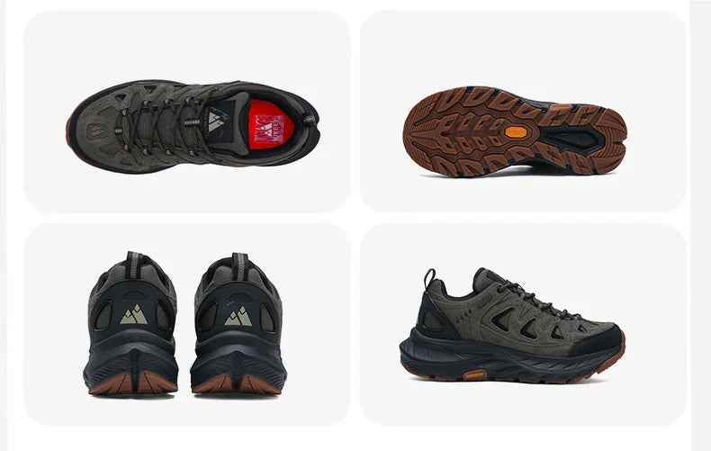 ‌Hikeup Men's Outdoor Hiking Shoes Lightweight Energy Return Trekking Walking Sports Shoes with Strong Grip & Support