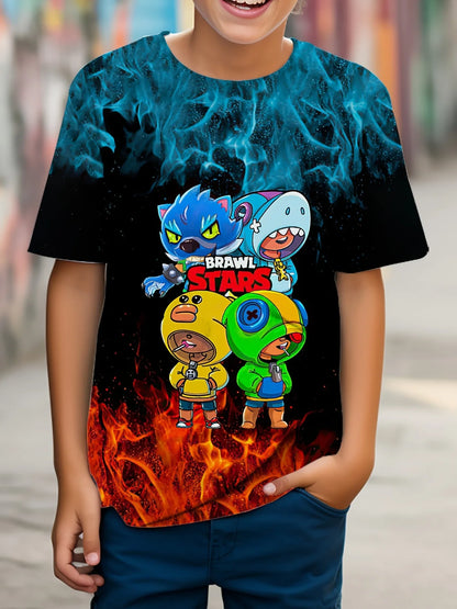 Newest 2026 Brawl Stars 3D Print Tops Cartoon Children Short Sleeve T-shirt Summer Popluar Men Funny Tees