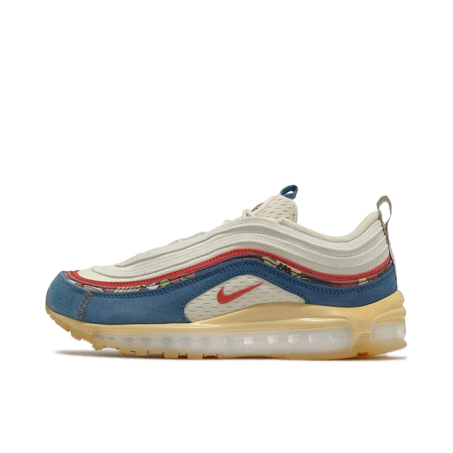 Tekaski copati Nike Air Max 97 – blaženje, zračni po celotni dolžini, protizdrsni, trpežni, beli-921826-101