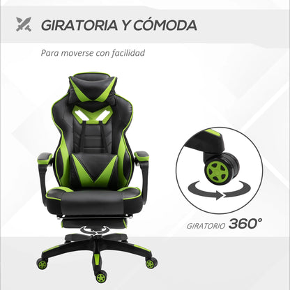 Vinsetto Ergonomic Racing Chair Reclining Backrest 65X70X118.5-126.5Cm