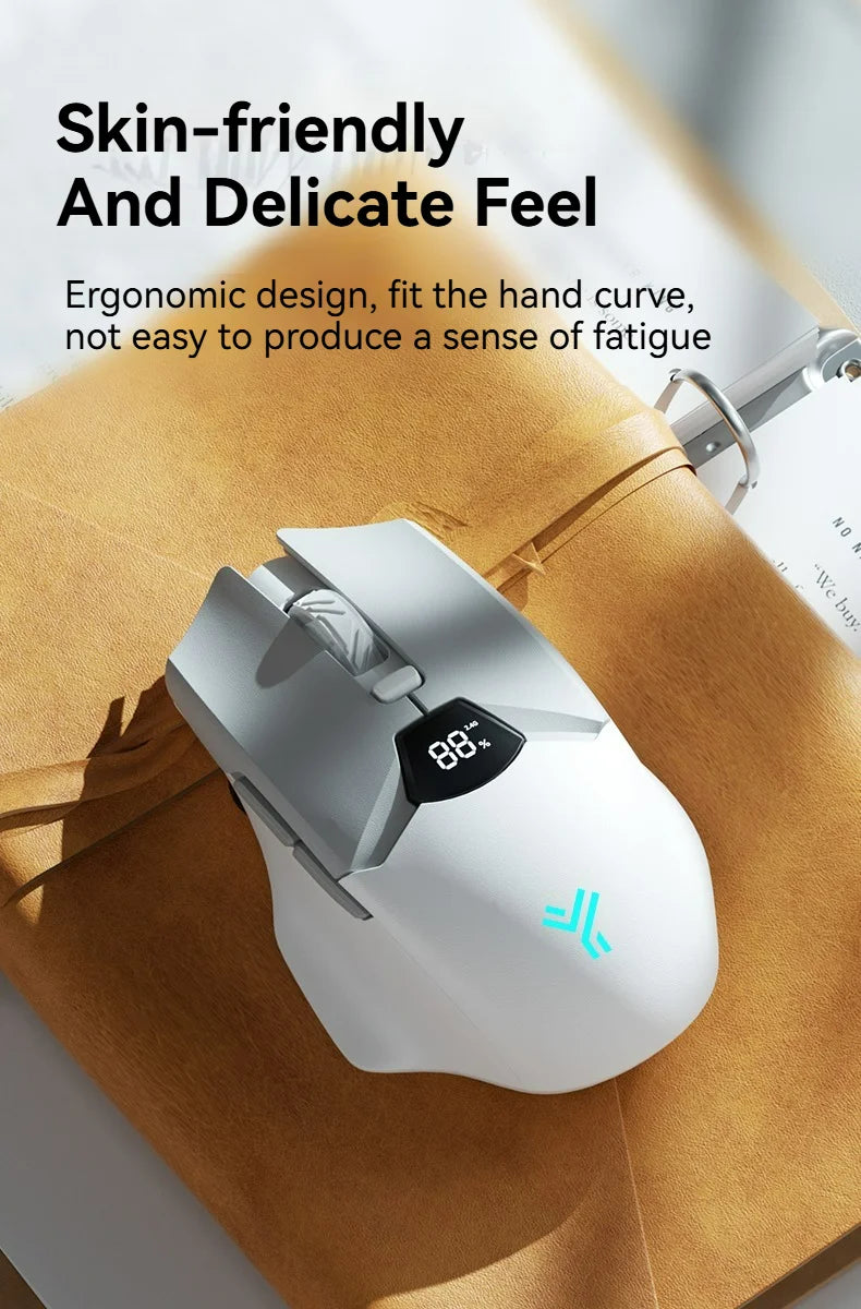 Kabellose Bluetooth-Maus, intelligentes Bildschirm-Display, Dual-Mode-Stummschalttaste, 600mAh Lithium-Akku, Office-Maus für Tablet und Notebook