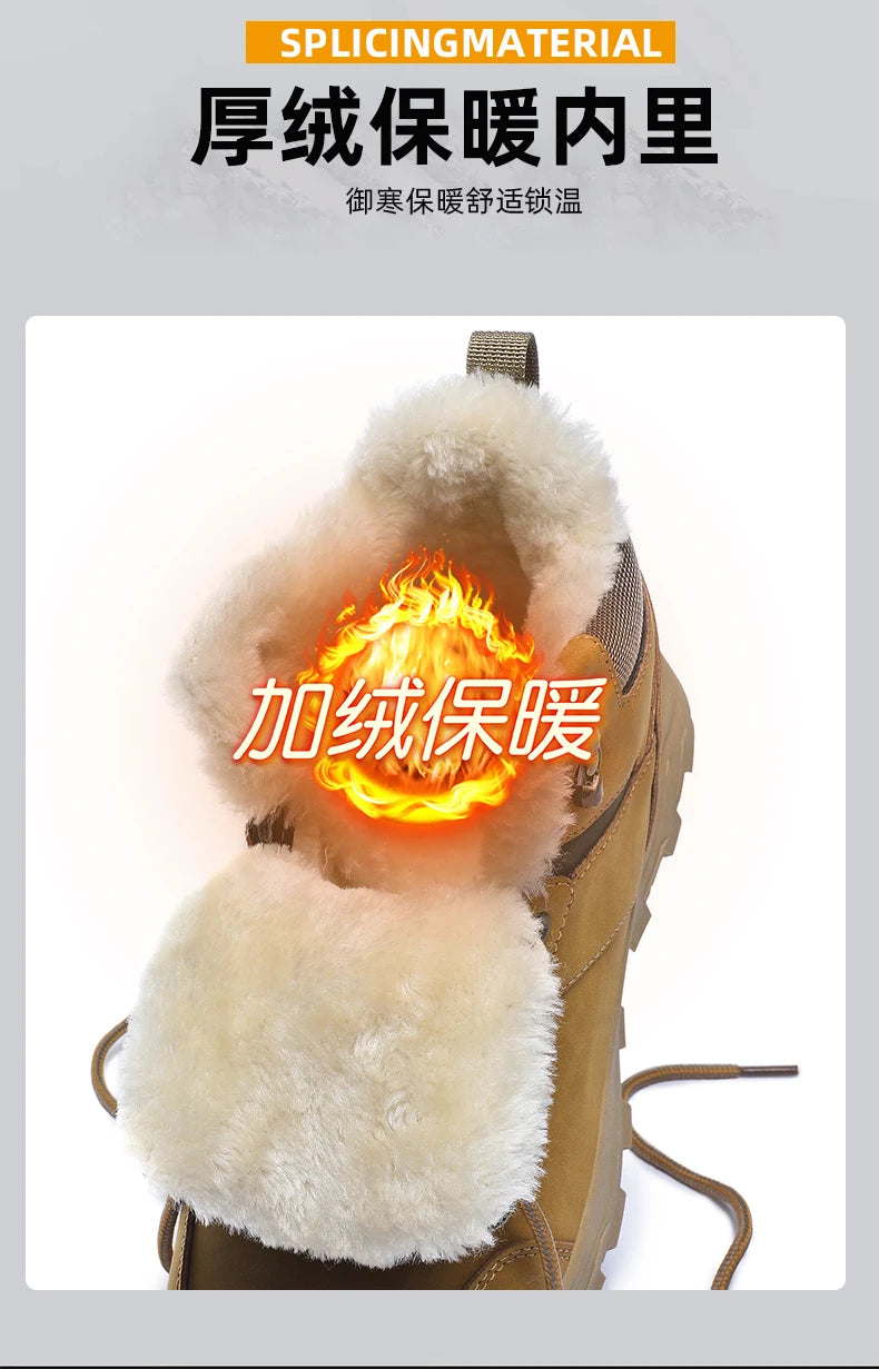 Herrenstiefel Neue Winterschuhe Warme Herrenschuhe Wasserdicht Rutschfest Plüsch-Sneaker Herren-Tennisschuhe Stiefel Herren-Sneaker Winter