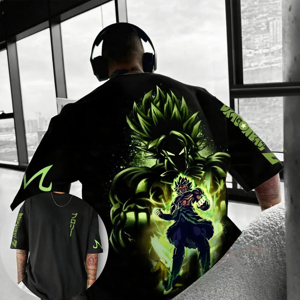Oversized Cosplay Costumes Dragon Ball Broly 2026 Summer New Product Harajuku Anime Printed Y2K Hip Hop Casual Unisex T-shirt