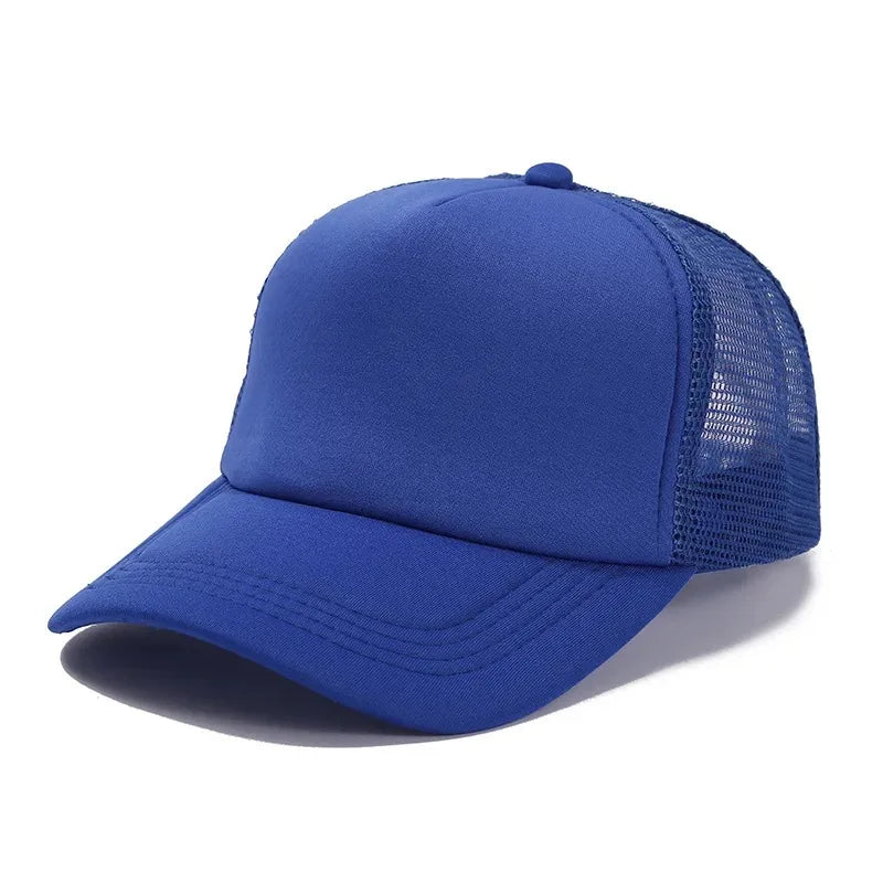 Unisex Cheaper 5 Panel Trucker Hat For Adult Summer Net Baseball Cap Men Women Blank Mesh Adjustable Sun Hat Visor