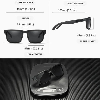 Kdeam 2026 High Quality Polarized Sunglasses for Men Transparent Gray Frame Fashion Unisex Outdoor Luxury Eyeglasses For Couple
