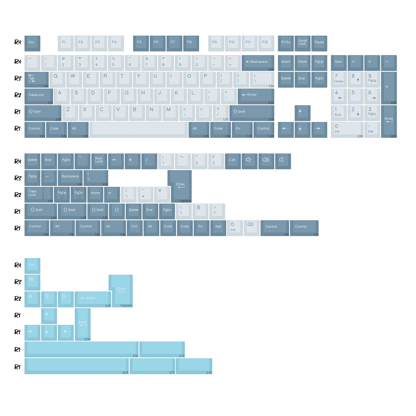 KBDiy GMK MarrsGreen Teclas Retro PBT ISO Double Shot Perfil Cherry para Teclado Mecânico Gaming com Switches MX