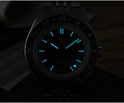 San Martin 39.5mm Limited Edition Full Lume Dial Automatic Men's Watch NH34 GMT 6H Date 10Bar Luxury Watch SN0116W