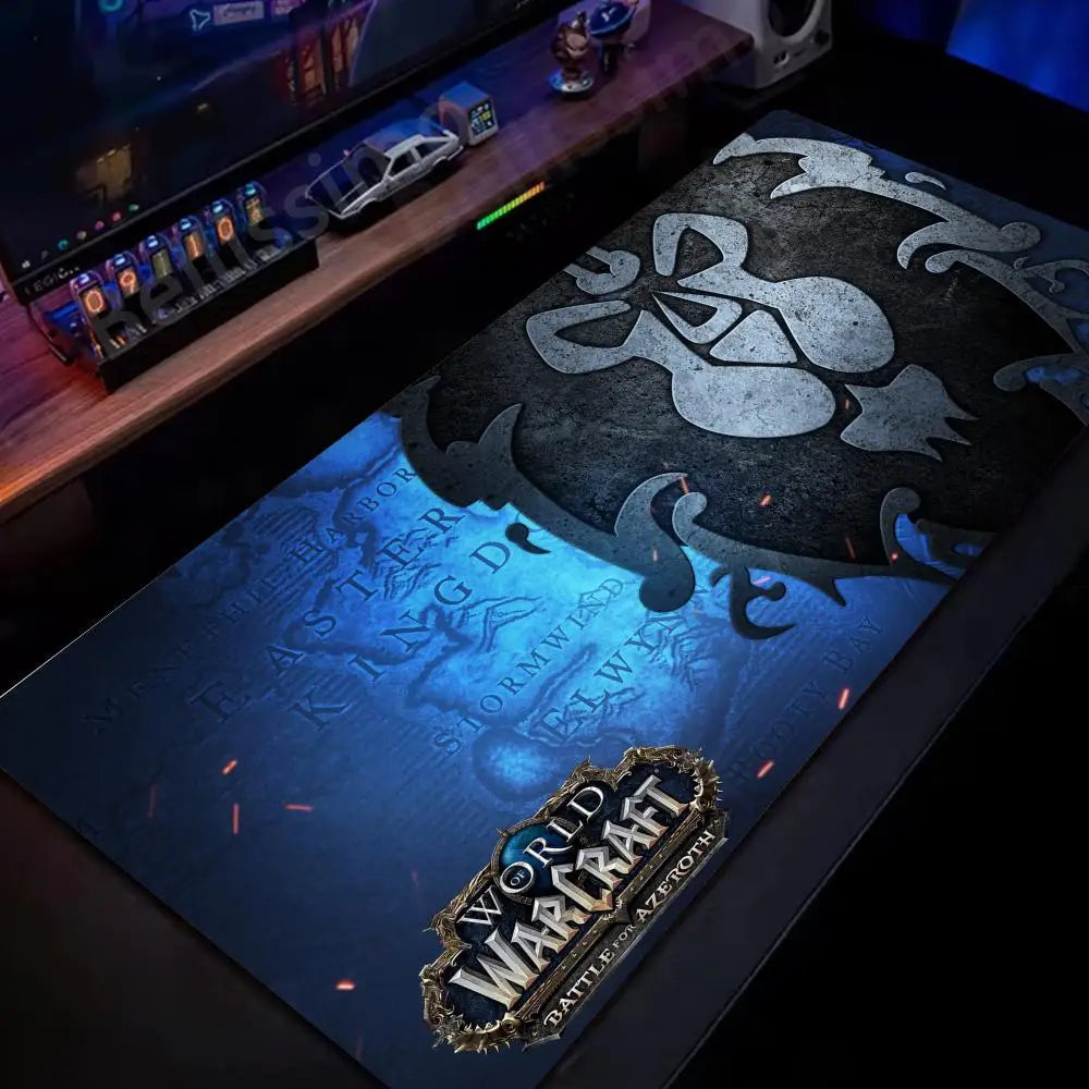Velká gumová podložka pod myš a klávesnici Natural Horde Alliance HD World Of Warcraft Gaming, s rychlým povrchem a obšitými okraji