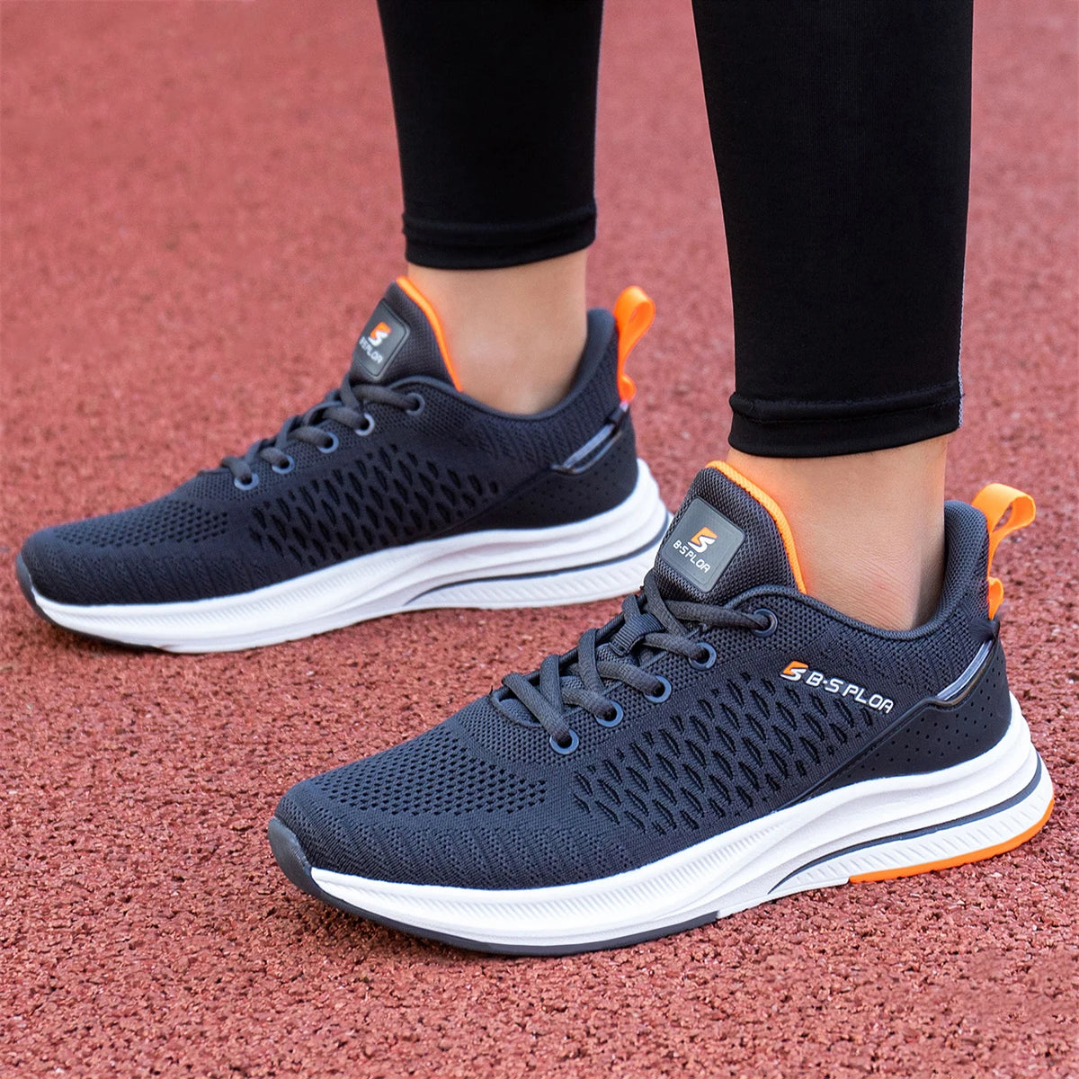 Baasploa Lightweight Running Shoes for Men, Comfortable Men’s Designer Mesh Casual Sneakers, Lace-Up Male Outdoor Sports Tennis Shoes