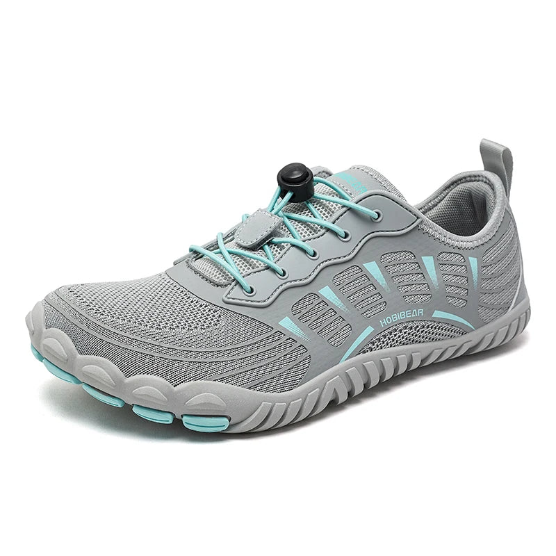 HOBIBEAR Sneaker unisex a punta larga, stile barefoot, antiscivolo, scarpe sportive da esterno con fascia elastica, sneakers da spiaggia