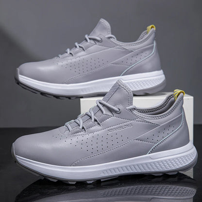 Golf Sports Shoes for Men, Waterproof High-Quality Leather Golf Competition Sports Shoes, Formal Golf Course Training Shoes for Men