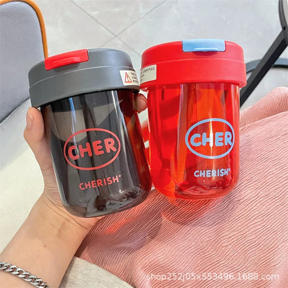 Game Fortnites Mini Straw Cups School Student Plastic Water Bottle Children Leak-proof Coffice Milk Cups Travel Outdoor Office