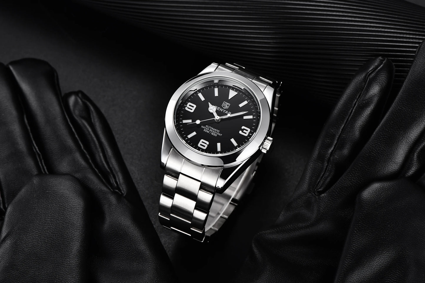 BENYAR 2025 New Men's Automatic Mechanical Watch Business Sports Luxury Men's Watches 50M Waterproof Clock Relogios Masculino