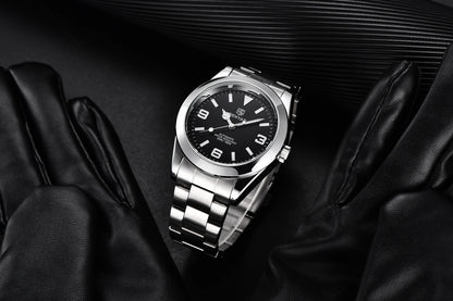 BENYAR 2025 New Men's Automatic Mechanical Watch Business Sports Luxury Men's Watches 50M Waterproof Clock Relogios Masculino