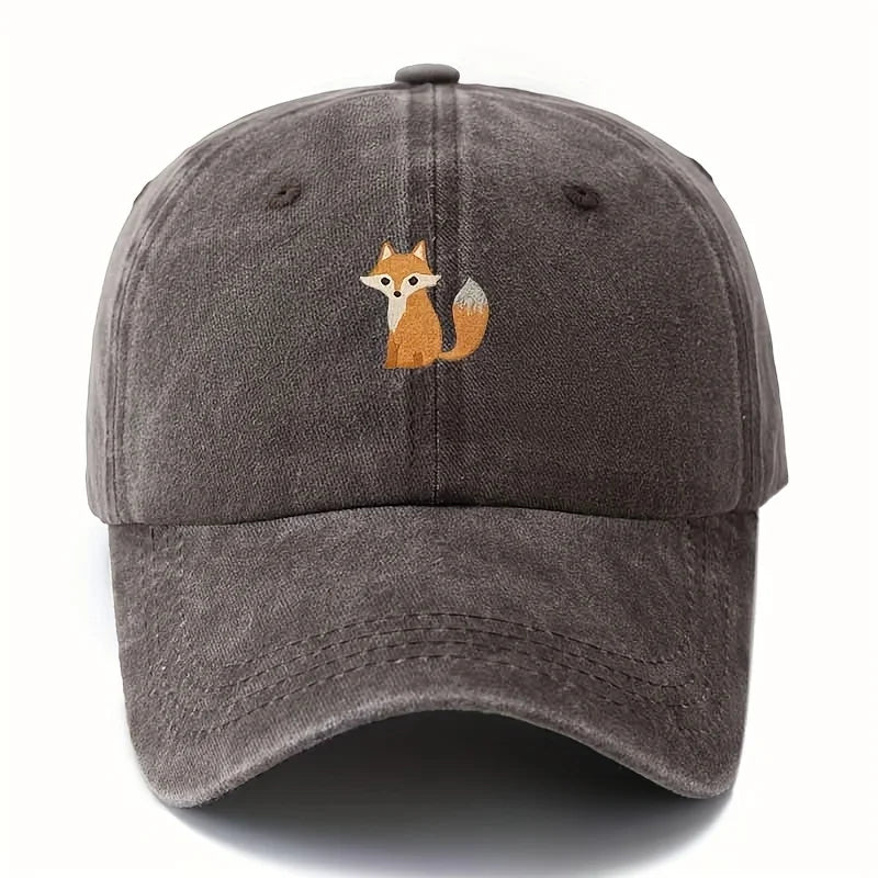 Cappellino da baseball con stampa a motivo di volpe carina, ideale per la moda casual quotidiana, versatile per gli spostamenti in città, adatto a uomo e donna