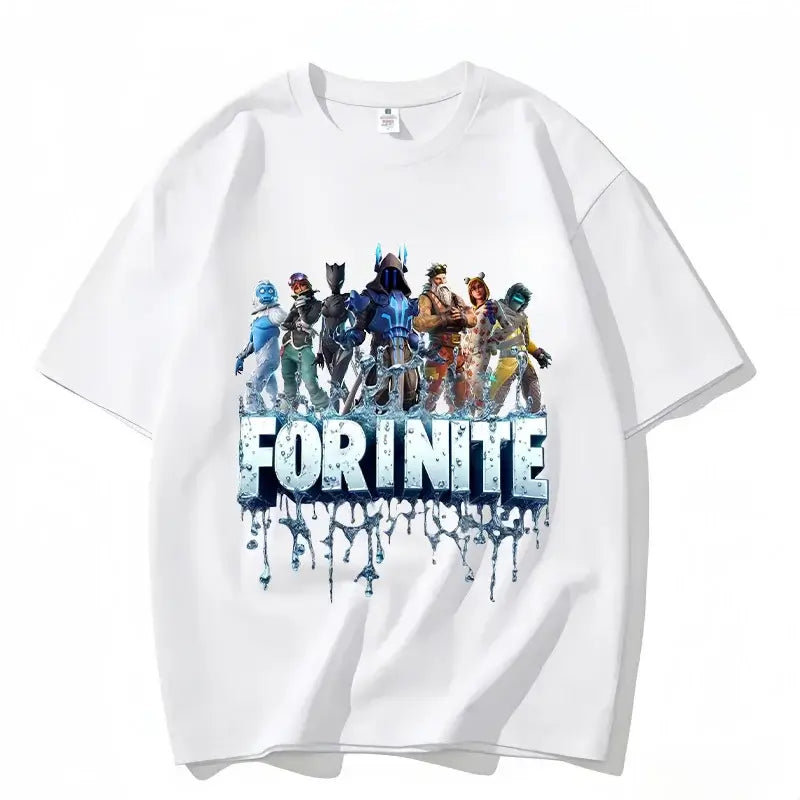 Fortnite Crew Neck T-Shirt Unisex Adult Game Dance Fashion New Pure Cotton Short Sleeve Tops Perfect for Casual Wear Vacations