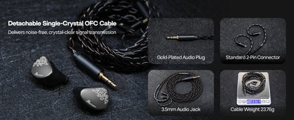 Linsoul Kiwi Ears Cadenza II IEM 10mm Titanium Dynamic Driver HiFi Earphones with KARS 2.0 & Detachable Cable