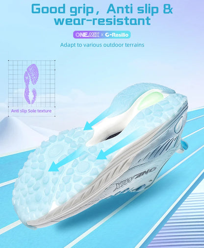 O-Resilio Running Shoes Men Cushion Stability Outdoor Sports Casual Mesh Lace-Up Lightweight Gym Jogging Sneakers
