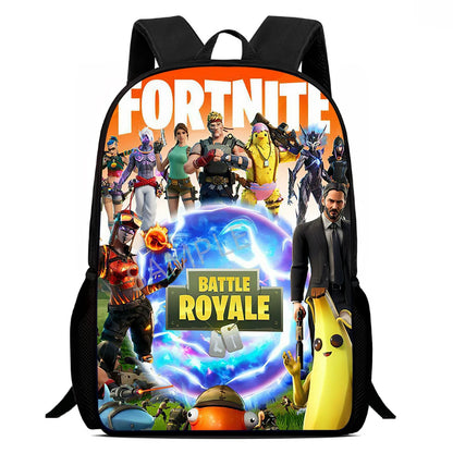 Fortnite 15 Inch Cartoon School Backpack for Kids Boys Girls, Cool Game Printed Lightweight Backpack Large Suitable for Ages 5-8