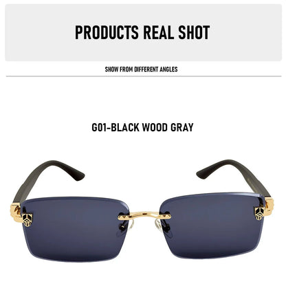 Square Sunglasses Women Luxe 2026 Rimless Sunglass Men Wooden Fashion Glasses Vintage Dropshipping Gafas De Sol Hombre Zonnebril