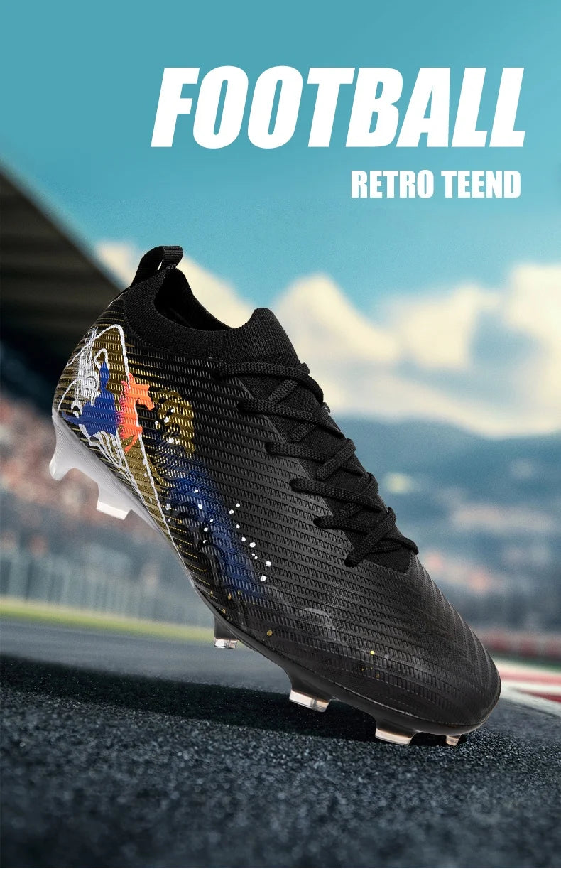 New Men Football Boots Cleats Non-Slip Match Ultralight Soccer FG Training Shoes Soccer Shoes Long Spikes Outdoor Drop Shipping