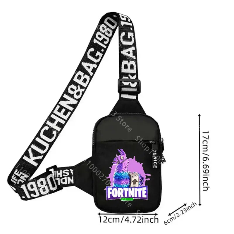 Fortnite Adult Shoulder Bag Sports Casual Lightweight Mini Phone Bags Cartoon Game Figure Printed Men Crossbody Chest Pack Gift