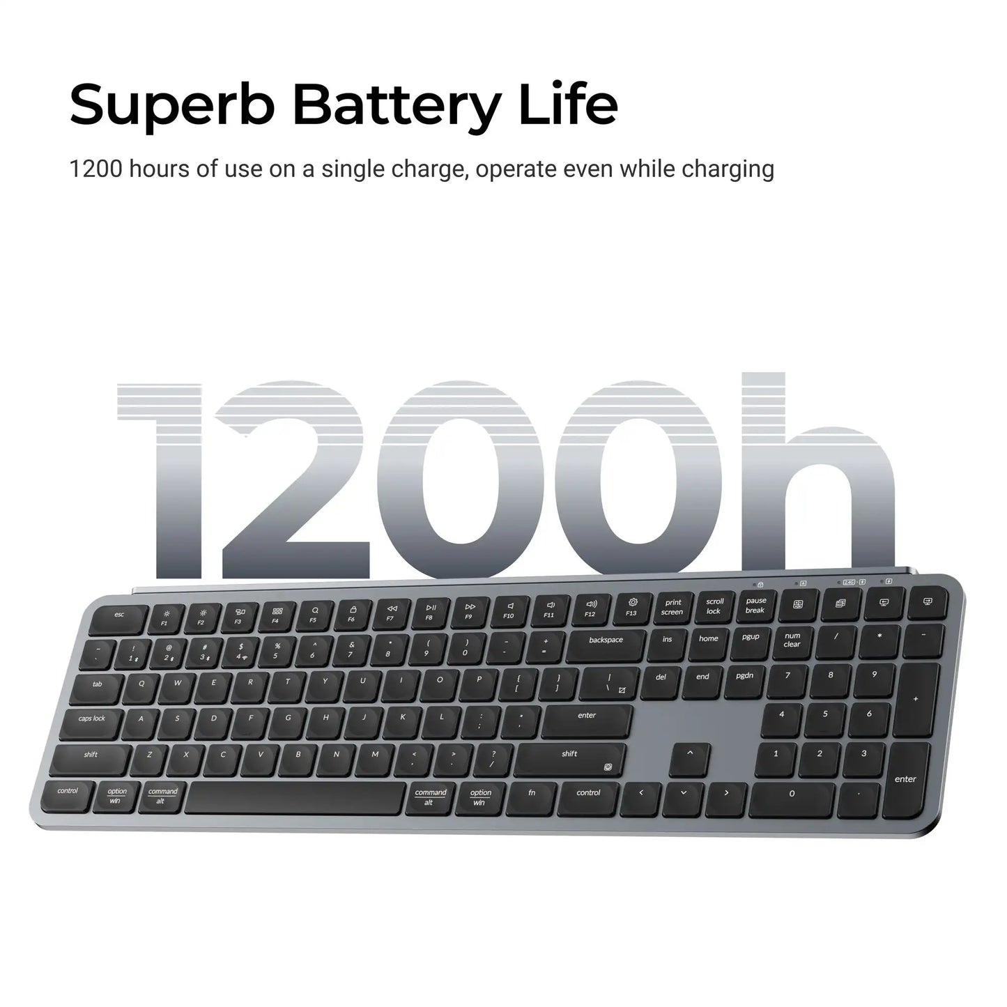 Teclado inalámbrico ultrafino Keychron B6 Pro con distribución ISO, tamaño completo, portátil y ligero, conexiones 2.4GHz y Bluetooth