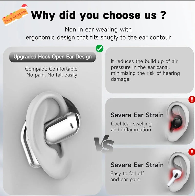 UYUXIO OWS AI Translation Earbuds with LCD Touch Screen, 144 Languages Real-Time Translator Earphones, Wireless Bluetooth Translating Headphones with Noise Cancellation