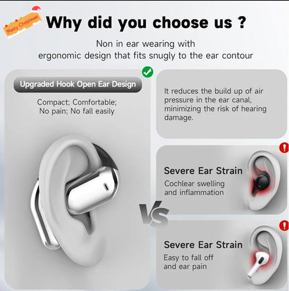 UYUXIO OWS AI Translation Earbuds with LCD Touch Screen, 144 Languages Real-Time Translator Earphones, Wireless Bluetooth Translating Headphones with Noise Cancellation