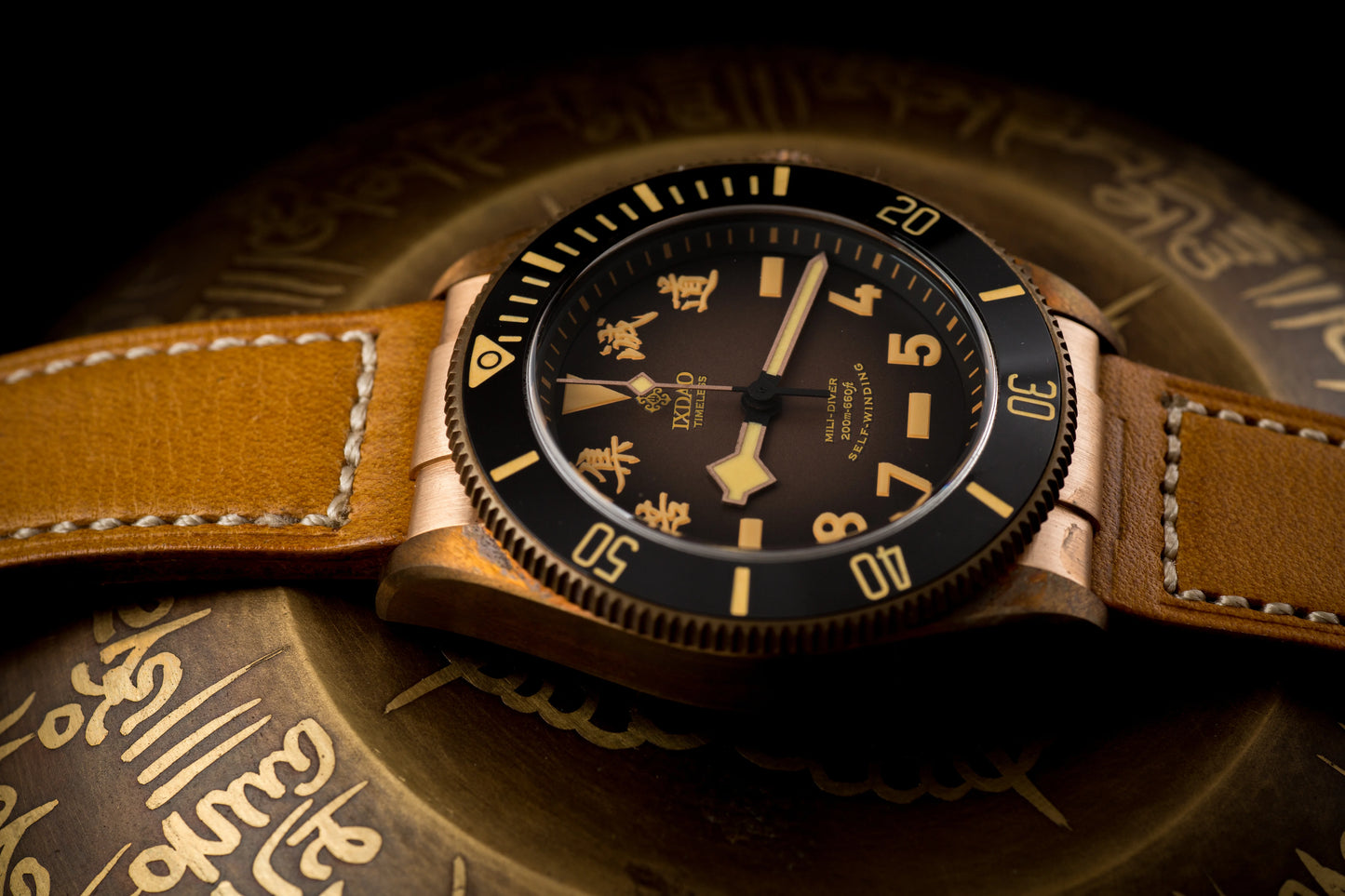 IPOSE IX&DAO 2025 New Bronze Men's Automatic Mechanical Watch PT5000 Sapphire Retro Leather Waterproof 20Bar Reloj Hombre