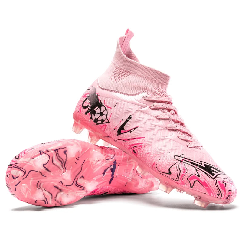 Chaussures de Football pour hommes et femmes, chaussures d'extérieur AG/FG, bottes de Football respirantes, ultralégères, antidérapantes, chaussures d'entraînement de Futsal