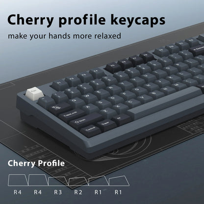 KBDiy 174 Tasten/Set PBT GMK Apollo Tastenkappen, Double-Shot, minimalistisches ISO-Cherry-Profil, für mechanische Gaming-Tastaturen, Tastenkappen für MX