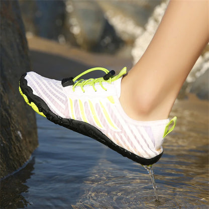 Unisex greitai džiūstantys vandens batai vyrams ir moterims, spalvingi paplūdimio, plaukimo, banglenčių sporto ir pajūrio batai, poriniai „Barefoot Upstream“ sportiniai bateliai