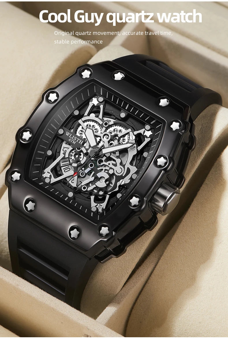 Foreign Trade Watch Large Dial For Men Quartz Waterproof Sport Square Luminous Watch For Men